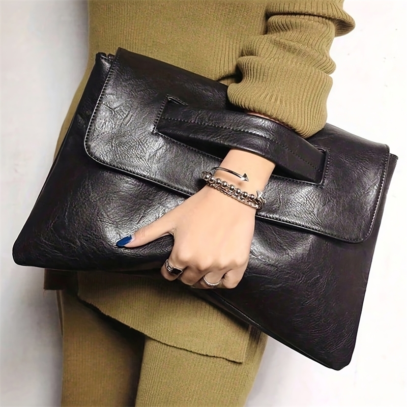 Fashion evening bag elegant and exquisite vintage PU leather clutch bag large capacity wristlet handbag women's wallet envelo 260916