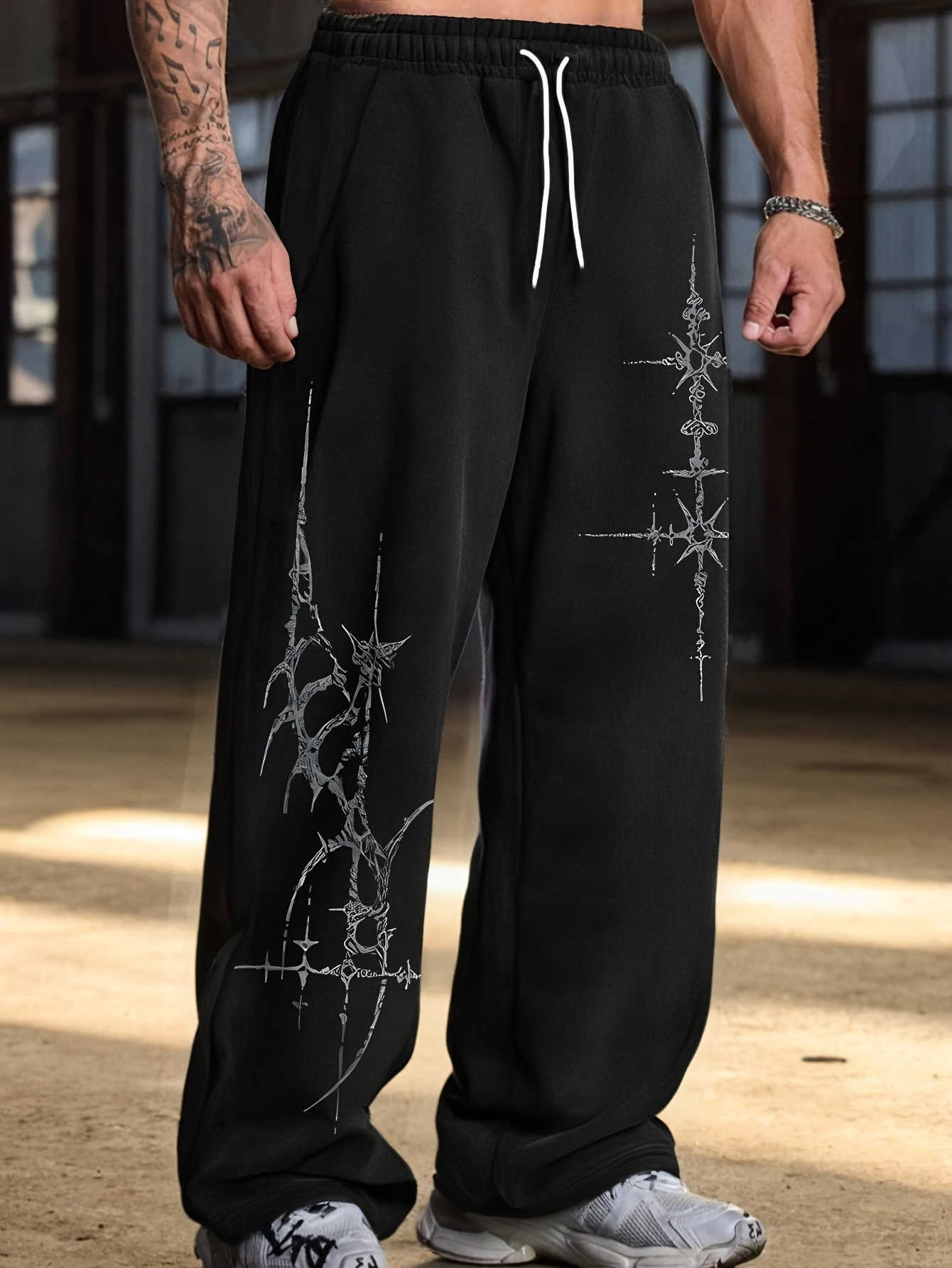 Series Gothic Dark Pattern Printed Cotton Suitable for Both Men and Women Oversized Casual Sports Street Pants Gothic Loose FitT260917