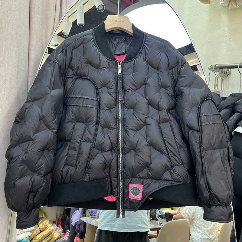 2023 Winter New Women Chic Design Down Cotton Jacket Casual Warm Coats Baseball Collar Trendy Female Solid Parkas H2609171