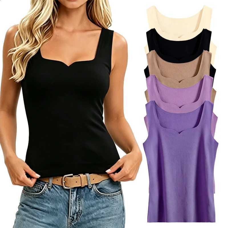 Ladies Solid Color Thermal Underwear Thin Velvet Square Collar Sleeveless Vest Elastic Soft Comfortable Women Thermo Lingerie H260916