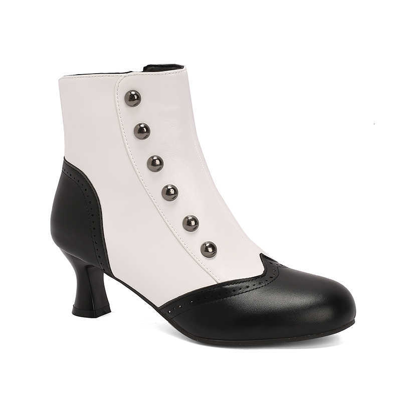Mixed Colours Ankle Boots Women's s Decor Kitten Heels Shoes 2026 Autumn Winter Footwear D260917