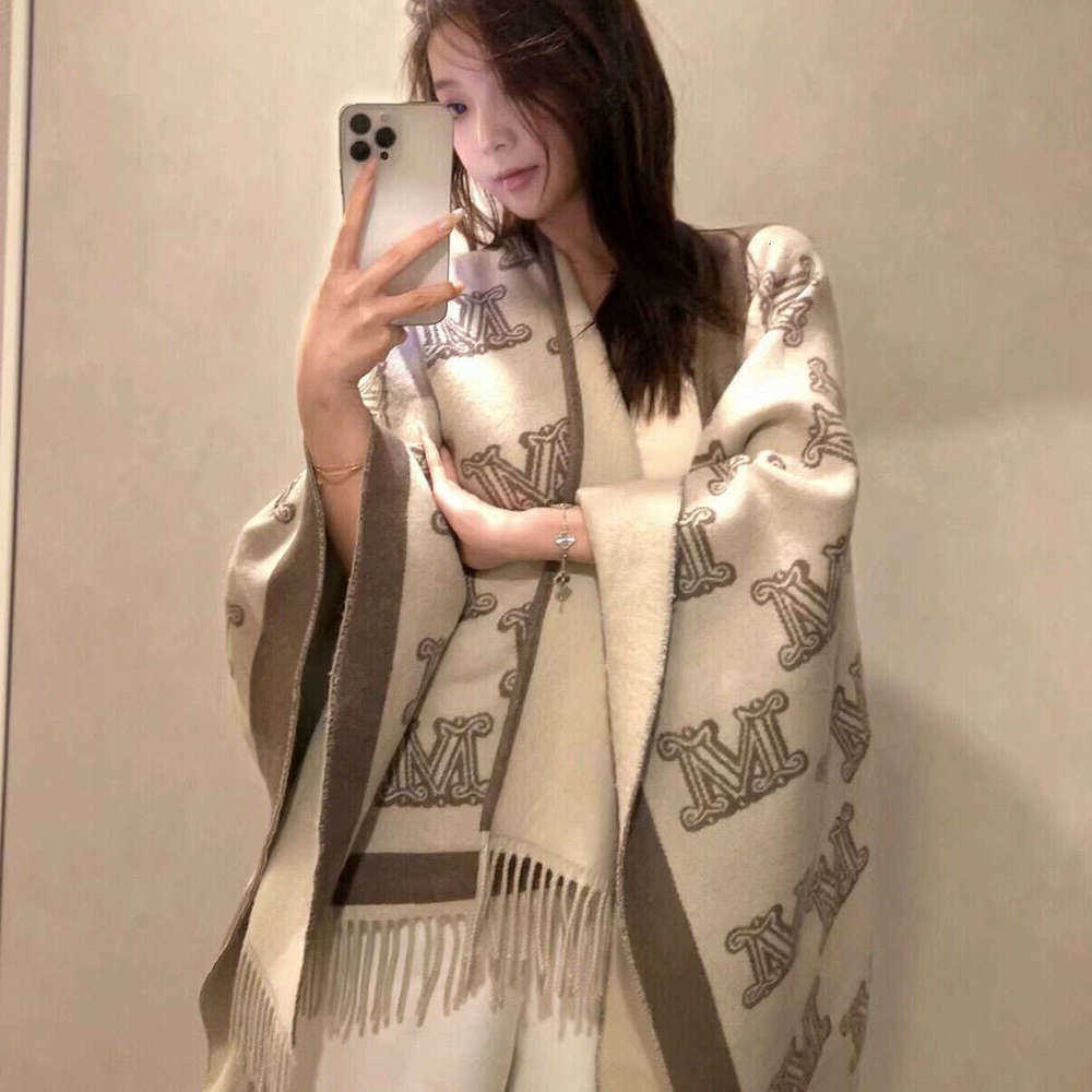 Style New Large Double-Sided Wool Scarf Winter Warm Split Cape Shawl For Women With S2609175GJS