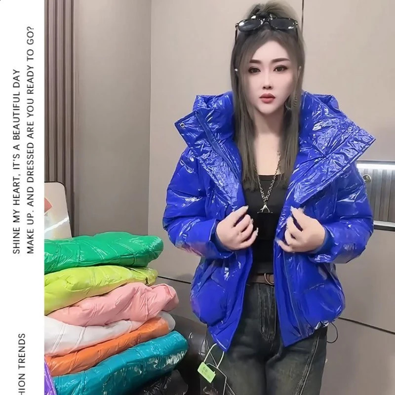 Down Cottonpadded Parka Nowash Hooded Outcoat Solid Color Double Pockets Loose Internet Jacket 260916
