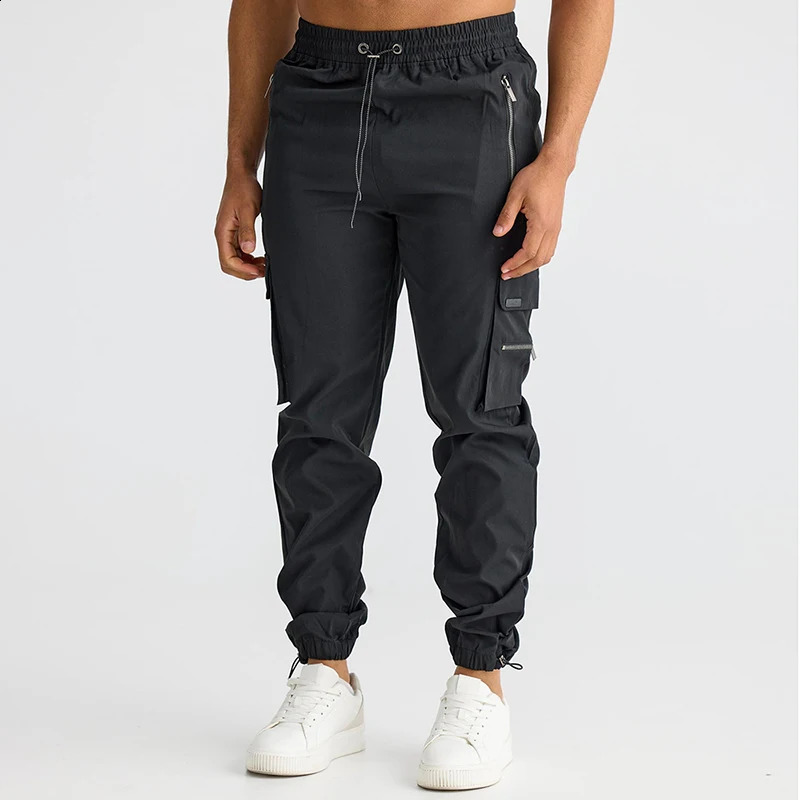 Men's dropship elastic waist Cargo Pants streetwear baggy Tactical Hiking pants trousers clothes for men 260917