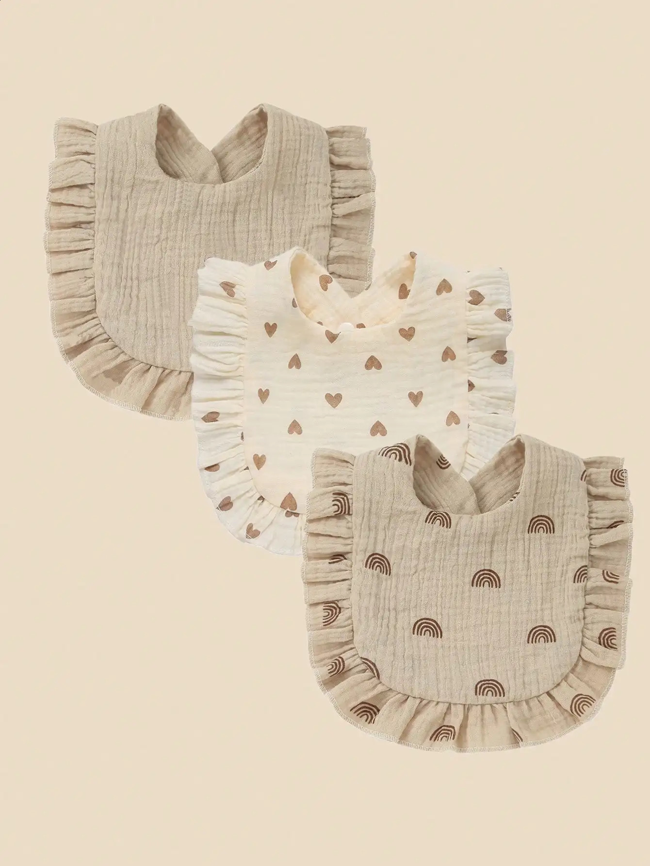 3 PCS Baby solid color pure cotton muslin drool towel soft skin friendly absorbent fast fashion color muslin bib260916