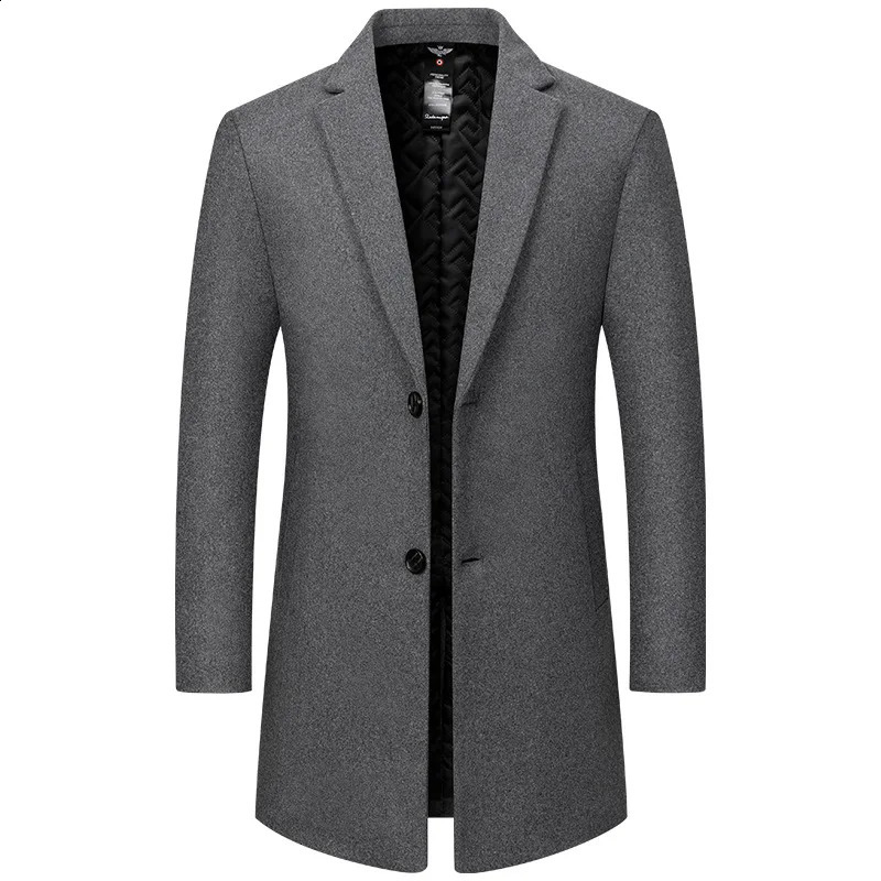 Winter Men Business Casual Trench Coats Long Jackets Overcoats Male Cashmere Trench Coats Man Woolen Blends Coats Size 5XL 260916