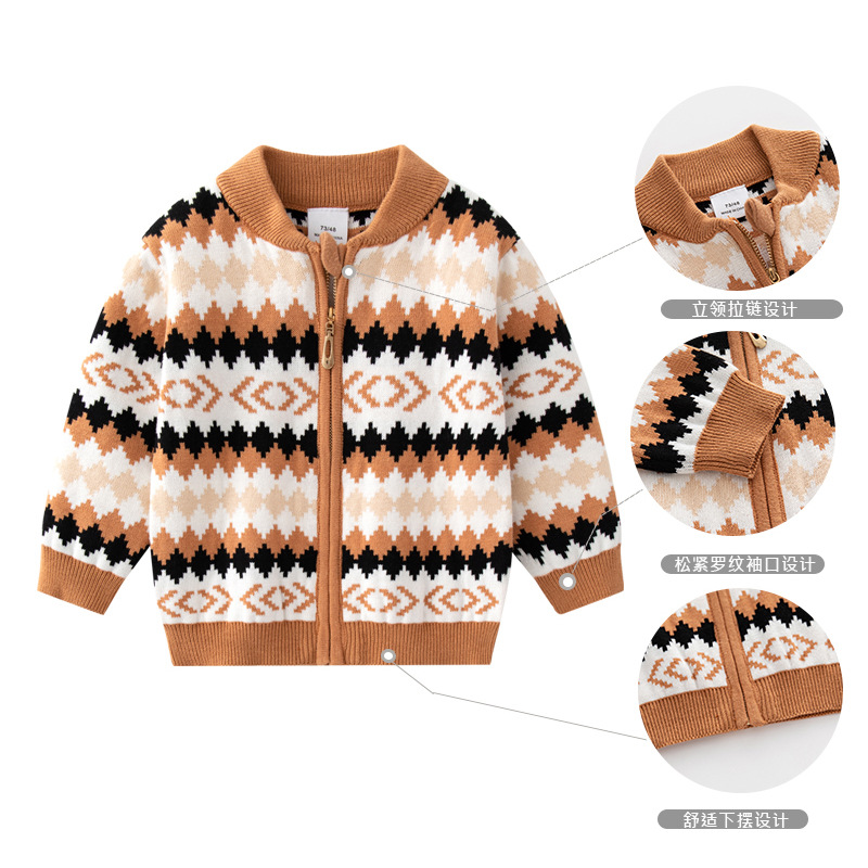 New Arrivel Designer Baby Kids Clothing children's Knitted O-neck Sweater baby Fashion Girl's Cardigan Sweater Girl's Clothes Warmer