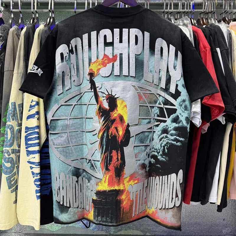 High Street Trend Hot Diamond Rough Play Tops Men Women New Summer Round Neck Cotton High Quality Short Sleeve T-shirts X260916
