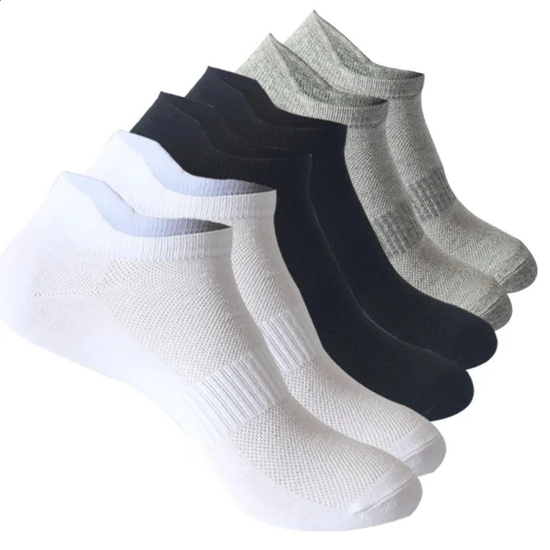 1-10 Pair Ankle Socks Womens and Mens Couple Student Cotton Ear Plus Size Mesh Athletic Sports Running Solid Color Boat Sock 260917