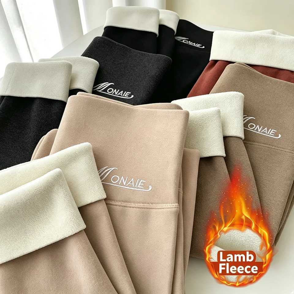 Winter Cashmere Leggings Women Solid Warm Leggings High Waist Slim Stretchy Pants Big Size Adding Velvet and Thickening Pants H2609161