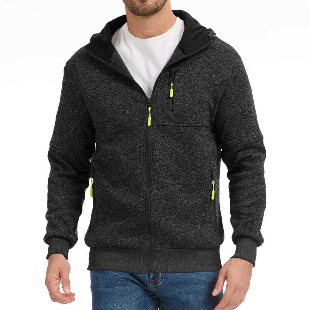 Autumn Men's Jackets Slim Fit Zipper Design Hooded Windproof Solid Color Fashion Male Sweatshirts Jacket Classic Outwear S260917TXVA