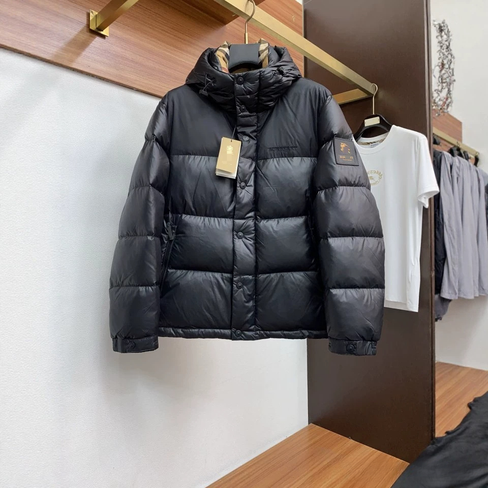 Burbs puffer jacket hooded down jacket designer Vintage Check High-quality B brand classic color-blocked Check Lining Equestrian Knight Logo Quilted