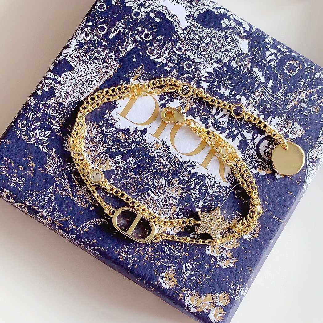 women's simple net red classic two piece Bracelet five pointed star lady gold letter BRACELET WOMEN