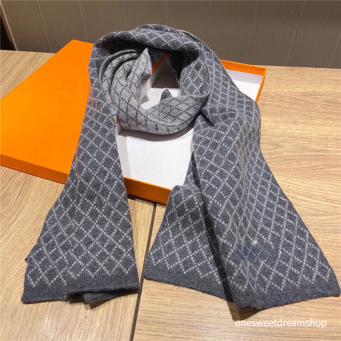 h scarfs designer scarf High Quality Mens scarf knitting Letter Plaid Stripes women designers winter scarfs cashmere echarpe size 35-180CM