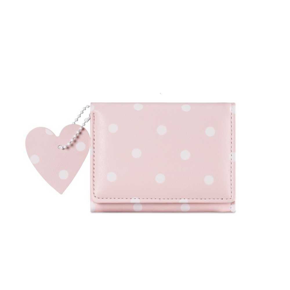 Capacity Polka Large Dot Short Wallet Lightweight Foldable Holder Wallet Button Closure Multi Slots Coin PurseT260917