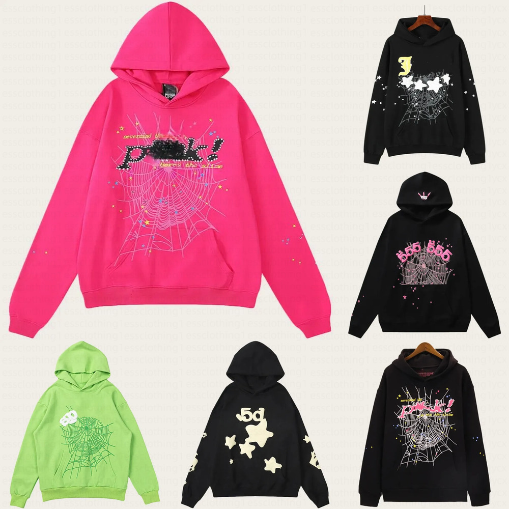 Fashion Y2K Spider Web Hoodie Multicolor Star Print Sleeve Oversized Street Sweatshirt Designer mens and womens sportswear shirts 5a 9f5