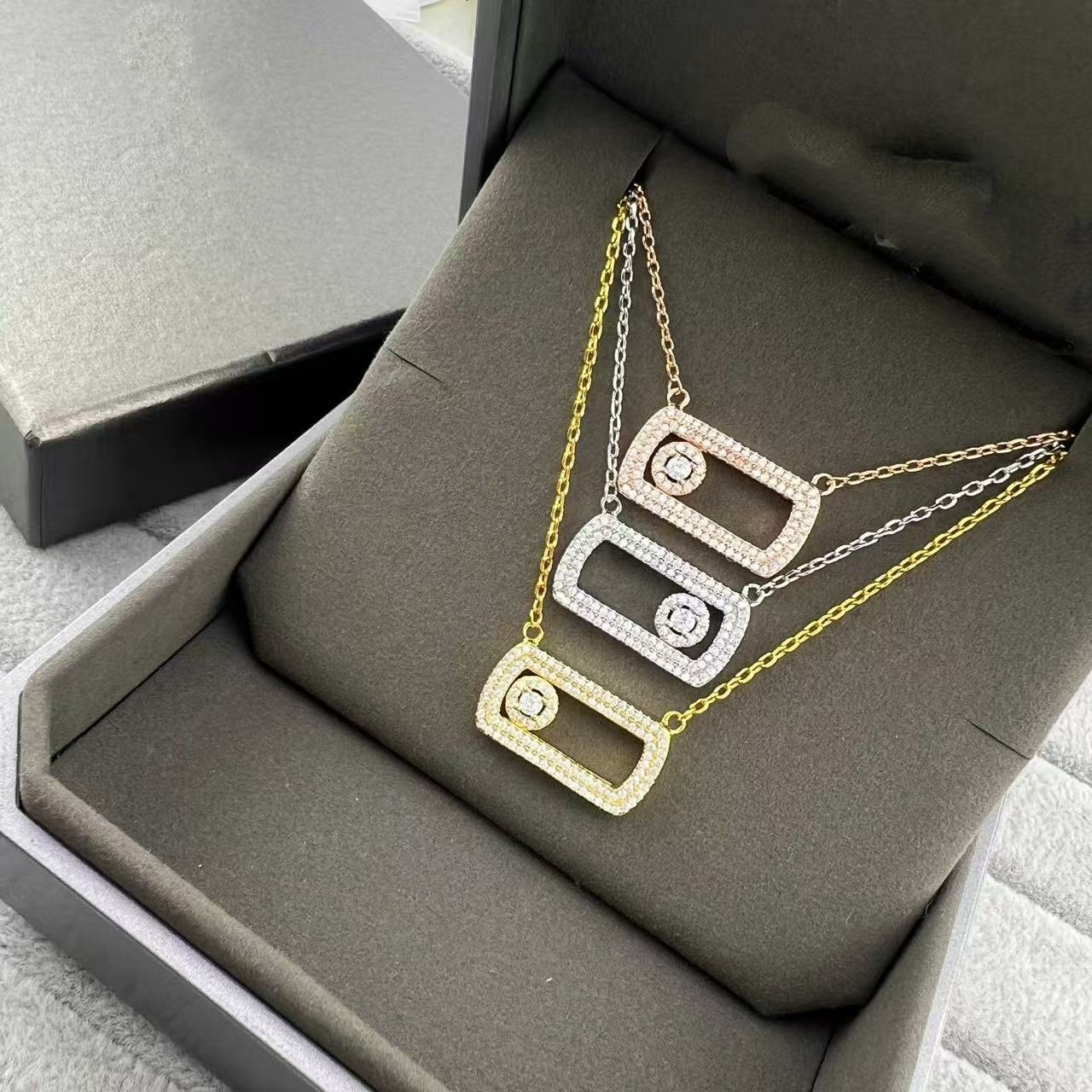 Designer Messikaas V Gold Plum House Large Single-Bead Full-Diamond Dazzling Necklace For Women Light Luxury Fashion Versatile High-End Unique And E