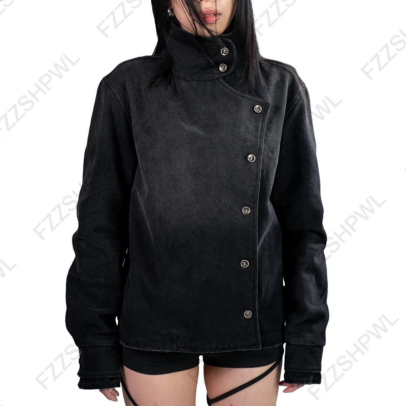 Gothic Harajuku aesthetic unisex jacket Oversized loose casual fashion trendy single-breasted cardigan Y2K aesthetic streetwear 260916