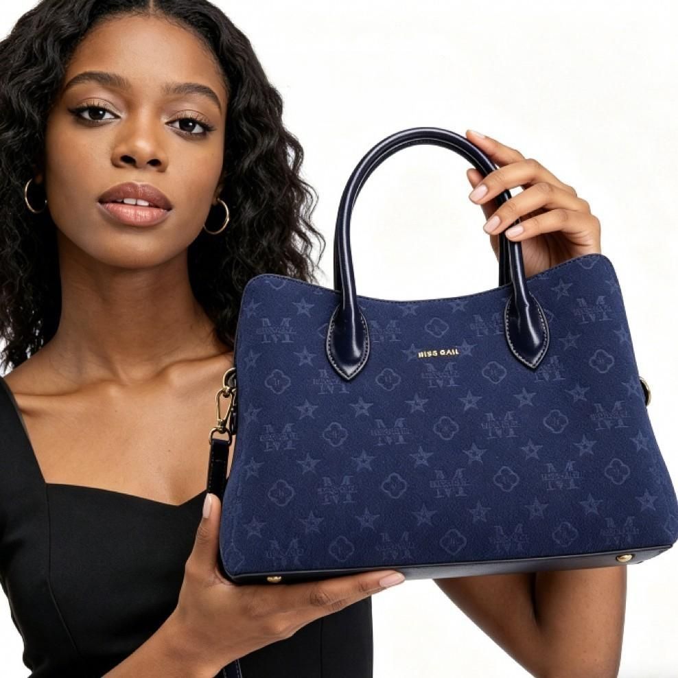 Designer Handbag Women Stylish Pattern Tote Bag With Sturdy Handles And Gold Hardware For Daily Commuter Work