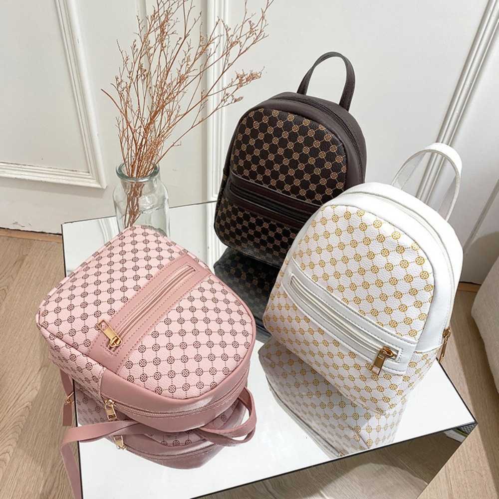 Color Single Solid Shoulder New Trendy PU Women's Handbag Cute Crossbody and Backpack Casual Bag Fresh and Sweet StyleT260917