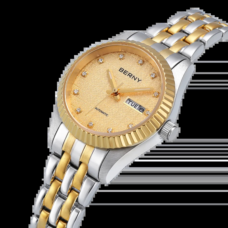 BERNY Mechanical Watch for Women Automatic Ladies Small Watches Chinese Style Happiness Wedding Sapphire Full Stainless steel 260915