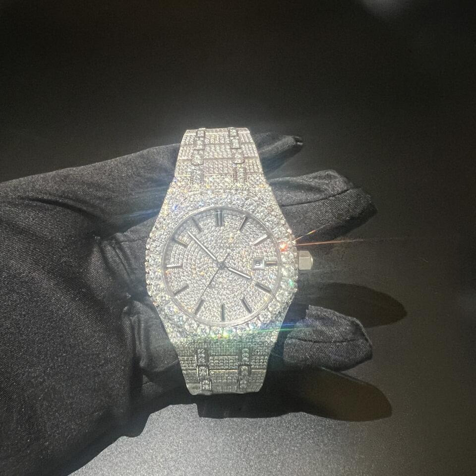 customizationVVS Top Quality Automatic Hip-hop Handmade Mechanical Stainless Steel Designer Men Moissanite Pass test Watches Iced Out Vvs Dia Watch