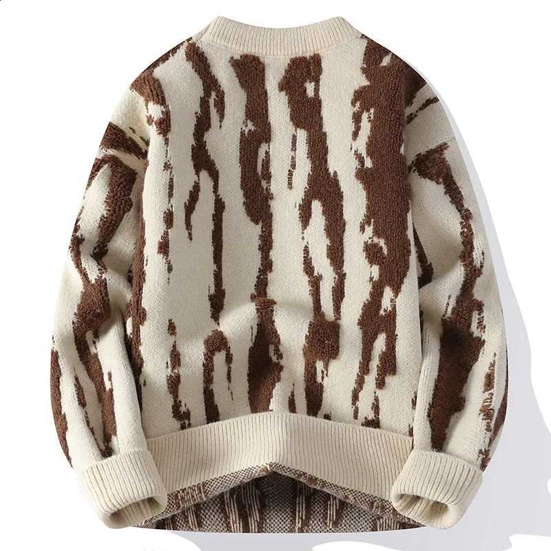 Fashion Autumn Winter Men New Apricot Grey Black O-neck Long Sleeve Casual Loose Fit Simple Basic Daily Trendy Knitted SweatersW260915