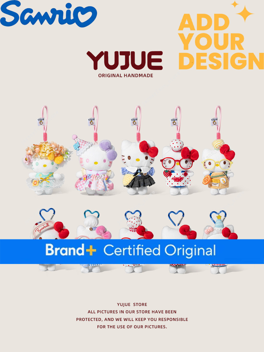 YUJUE authentic bag charm, keychain, cute Sanrio Hello Kitty doll ornament, gift 8a