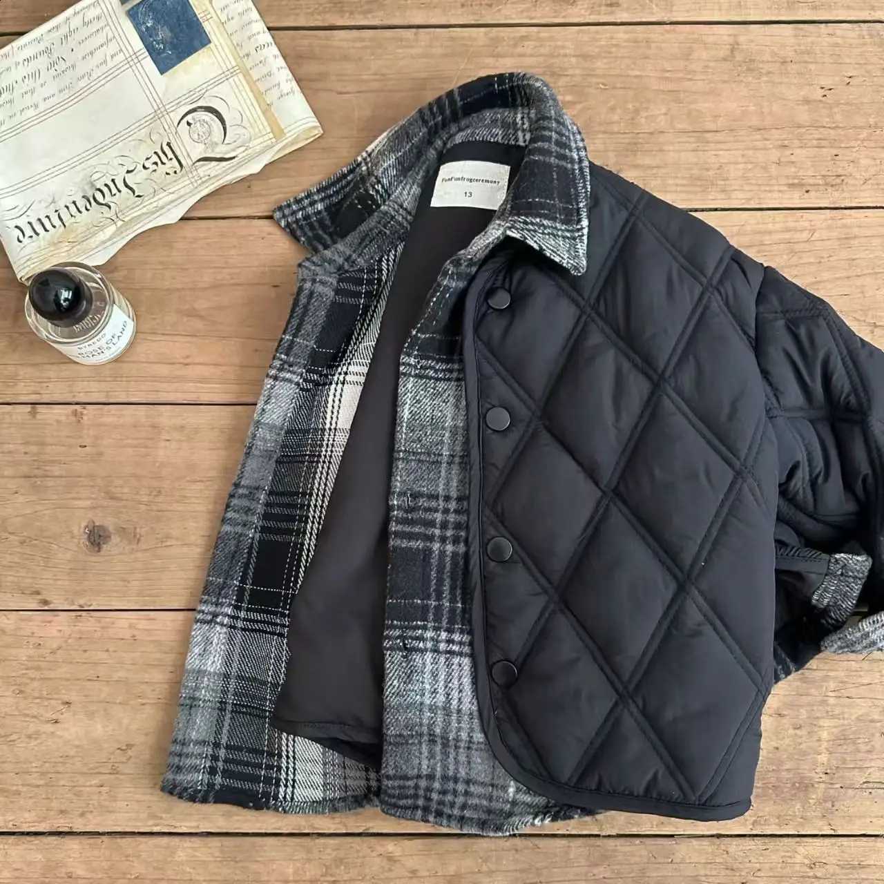 2026 New Fashionable Boys' Down Cotton Jacket with Fake Two-Piece Design for Kids-Trendy and Stylish Boys' Winter CoatsT260916