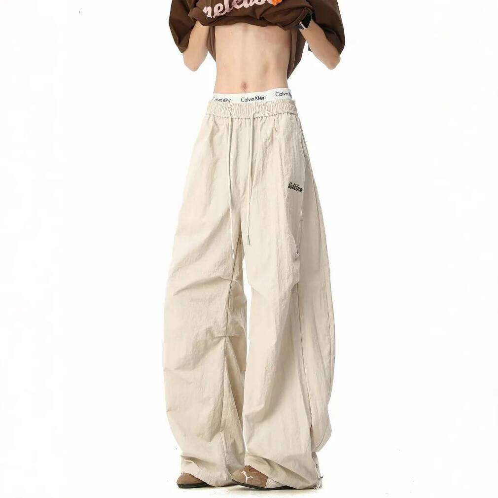 Quick Dry Wide Leg Cargo For outdoor Men And Women Summer Thin American Style Trendy Outdoor Hiking Paratrooper Pants Loose Fit Trousers 003