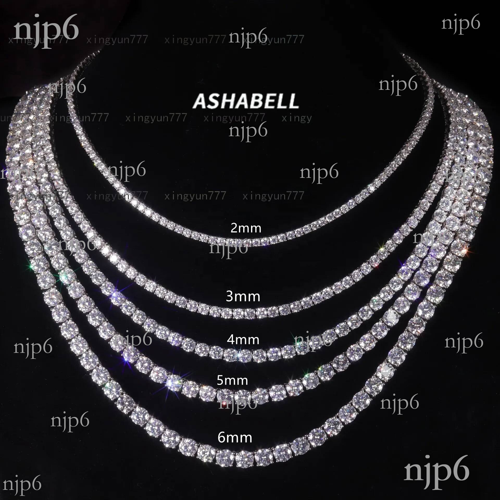 Pass Diamond Tester with GRA 925 Silver Ice Out Necklace Vvs D Color Moissanite Tennis Chain for Men
