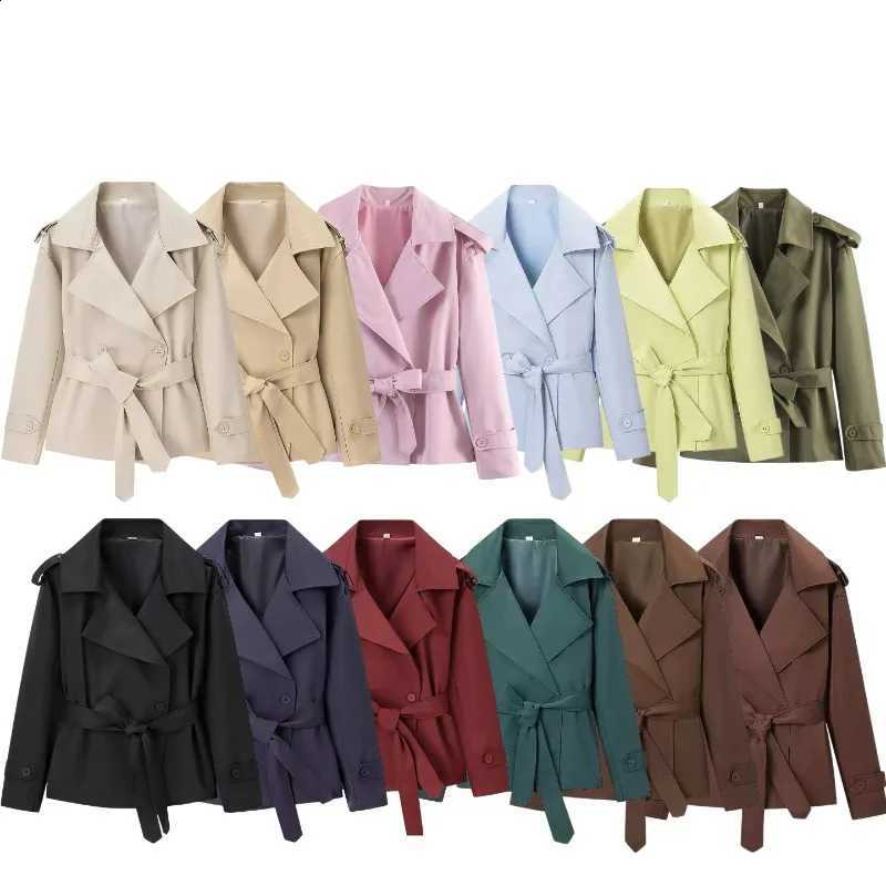 New LIinar Winter 2026 Fall Arrival Women's Outerwear Loose-Fit Casual Notched-Collar Mid-Length Trench Coat D2609091