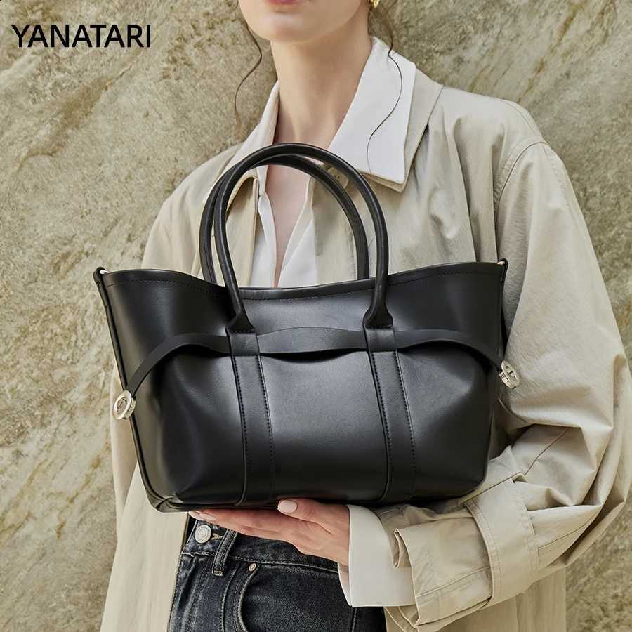 leather YANATARI Female genuine cow bag for women bag blue Handbag New Crossbody Bucket Bag Shoulder bag tote bag medium H260905