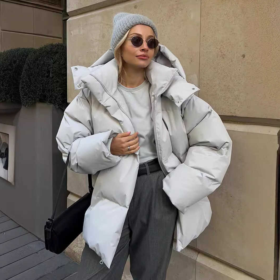 Parkas Coats And Women's Down Loose Casual Hooded Women's Warm Down Jacket Parka Top Solid Color Elegant Down Coats And Parkas H260917