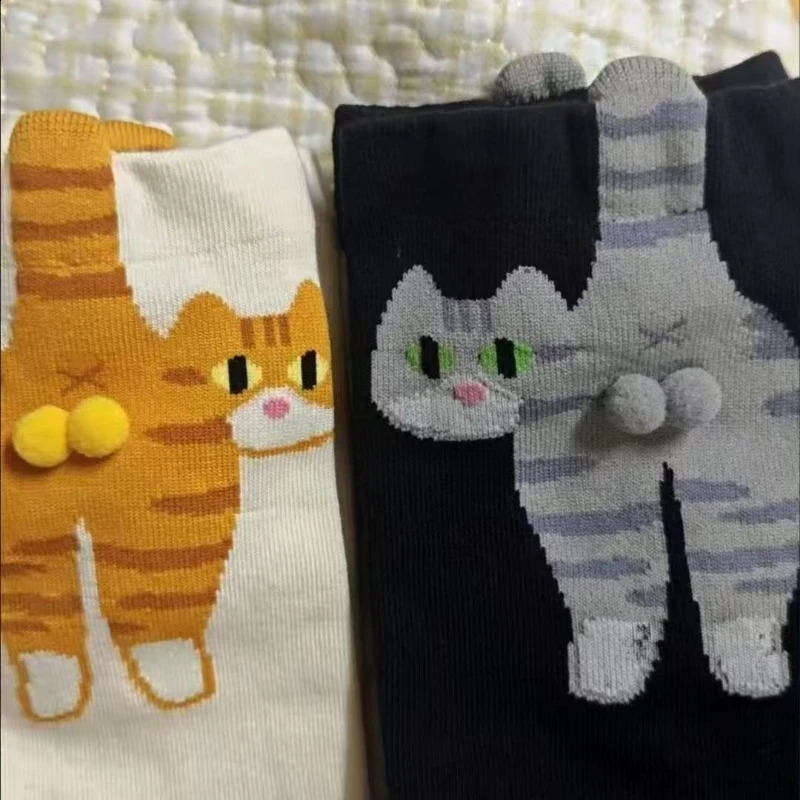 Gift for Cat Lovers Cartoon Cat Ladies Cotton Socks Breathable and Comfortable Socks for All Seasons 260917