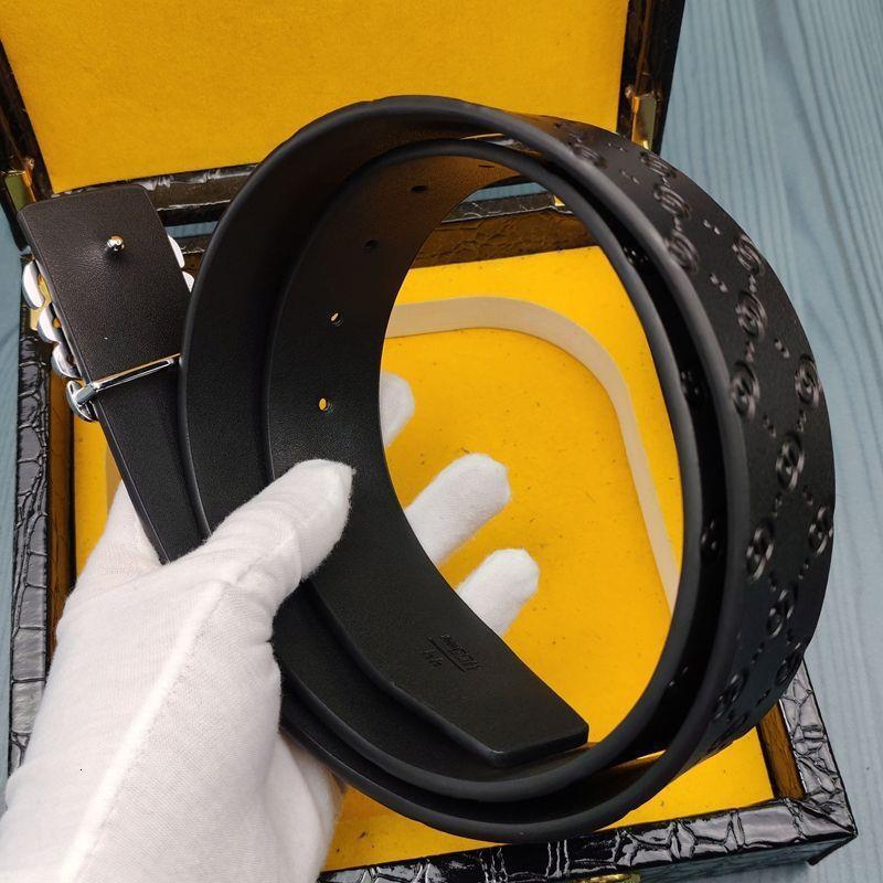 New embossed leather for men, genuine cowhide, high-end luxury brand belt, youth personalized patterned waist belt