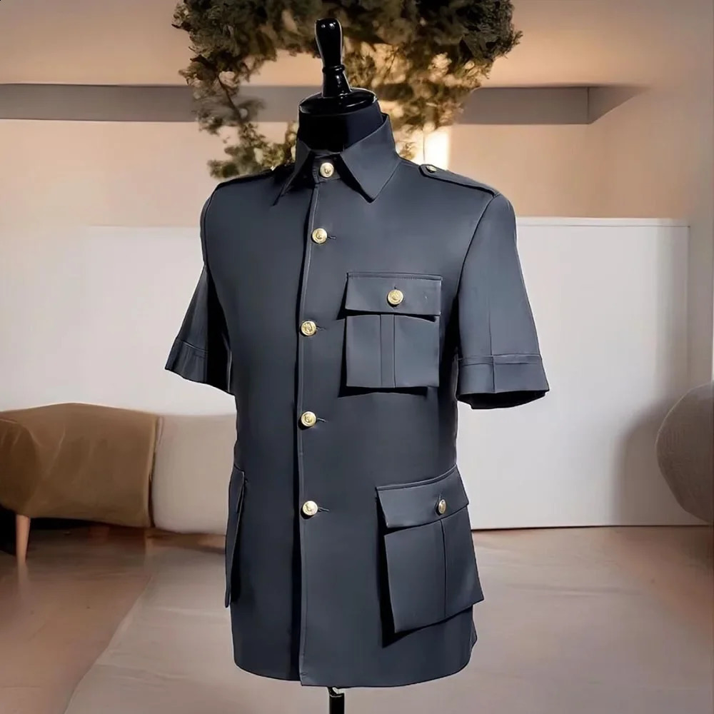 Safari Men Suits for Summer with Short Sleeve Single Breasted Casual Male Suit 2 Pieces Set Jacket Pants Custom Made 260917