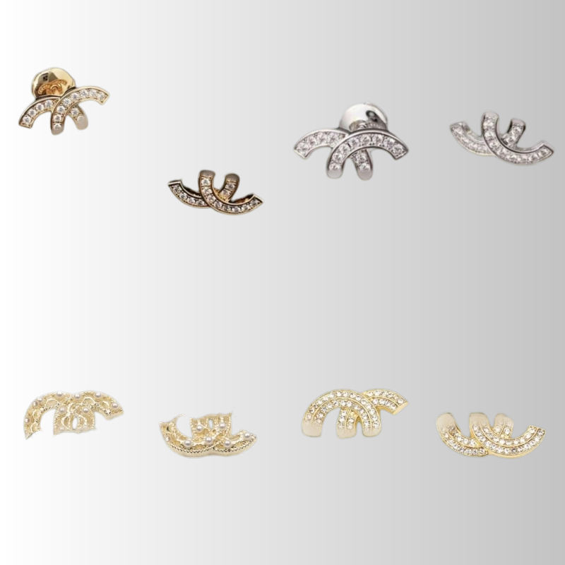 Designer Earrings Ohrringe Fashion Plated Gold Earring Designers For Women Classic Letter Studs Diamond Wedding Luxury Jewelry Womens Accessories fa