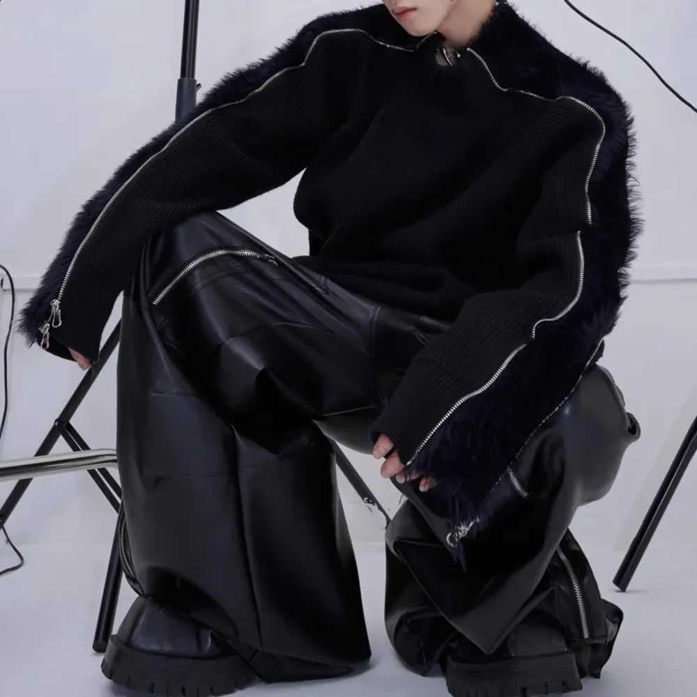 Sweater Hand Zipper Deconstructed Mens Knit Sweater Autumn Streetwear Fashion Campus Performance Long Sleeve Top Men'S Clothing J260916