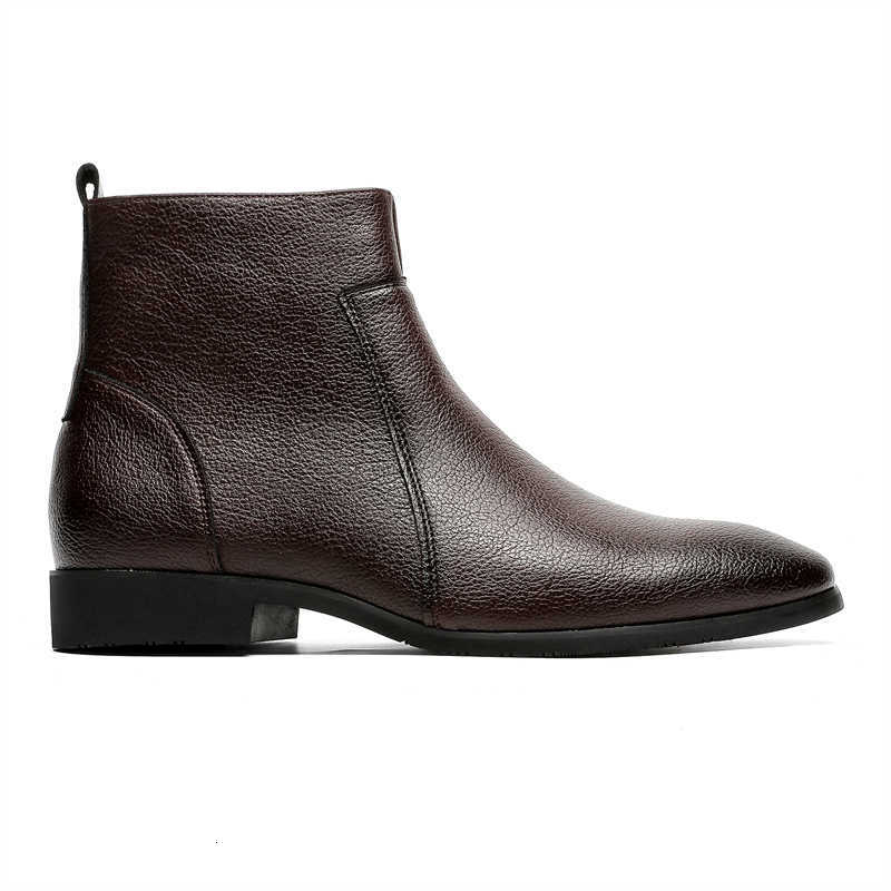 Winter New Men Business Boots Black Red Simple Slim Fit Soft Leather Boots Casual and fa1able Chelsea Boots 38-46 Men Boots D260917
