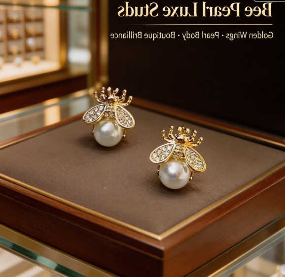 Earring Womens Jewelry Little Bee Simple Elegant Gold Plated Diamond Set High End S260917TQRQ