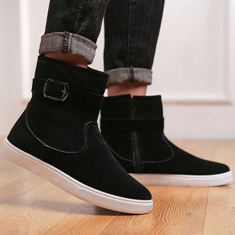 Thermal Waterproof Snow Boots Men's - Thickened Fleece Lined Bread Winter Shoes One-Step Pull-On fashionable Outdoor Footwear D260917