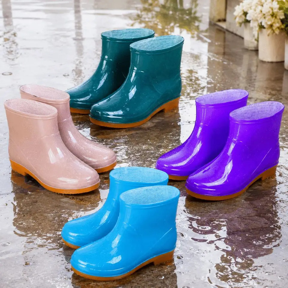 Nonslip Womens Short Rain Boots Waterproof Lightweight Garden Rain Shoes Durable Lowtop Water Shoes For Outdoors Kitchen Work 260917