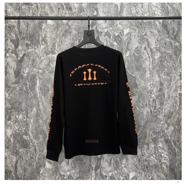 Chrome Round Neck Designers Hoodie Mens Womens High Quality Sanskrit Clothes Crosses Horseshoe Print Back Patterned Long Sleeved Pullover Autumn A11