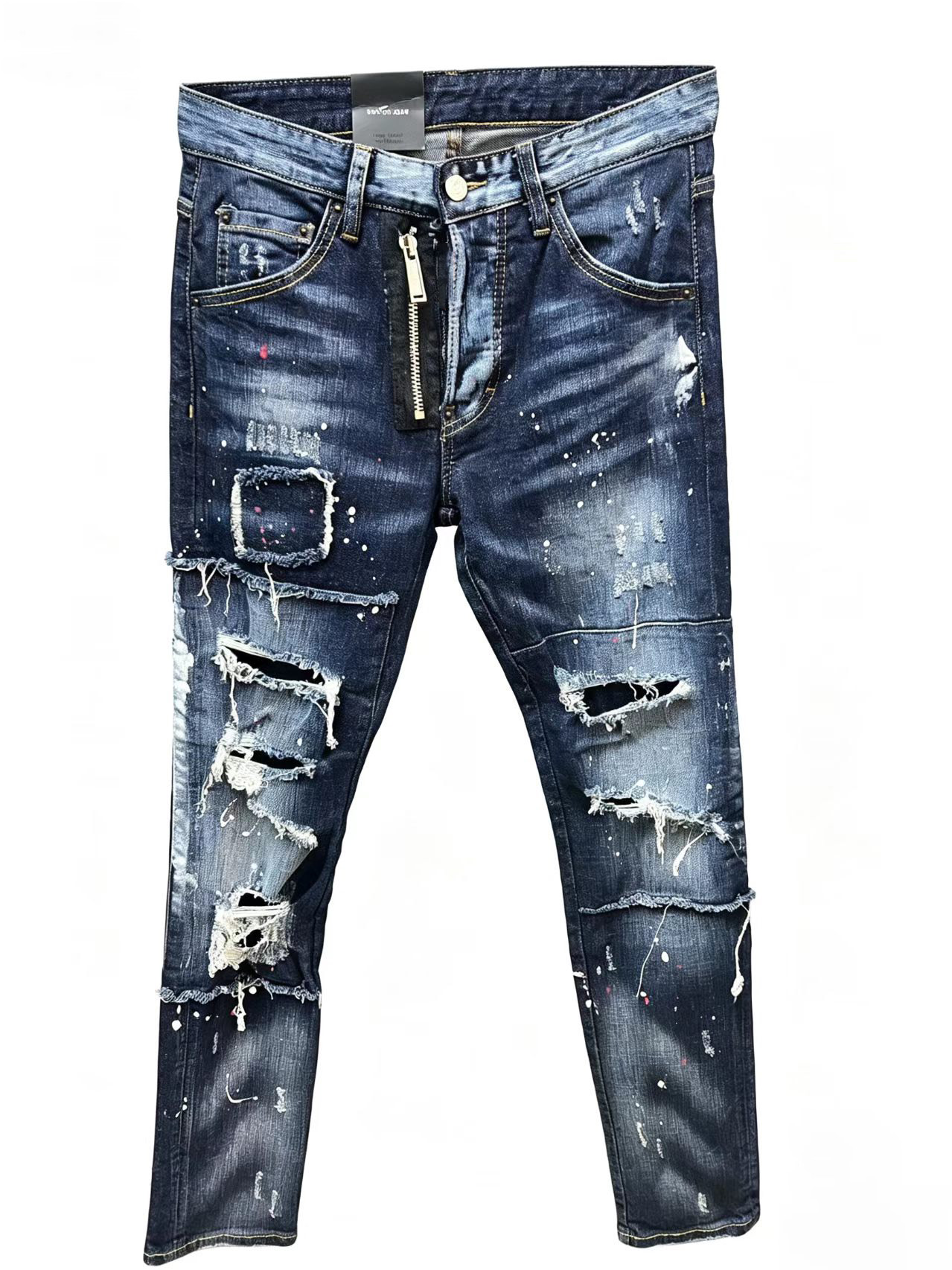 Luxury Designer Casual Mens Distressed Ripped DSQ Jeans Moto Coolguy Fit Motorcycle Button Fly D2 Denim Holes Scratched Spliced Men Dsqua2 Pants Jea