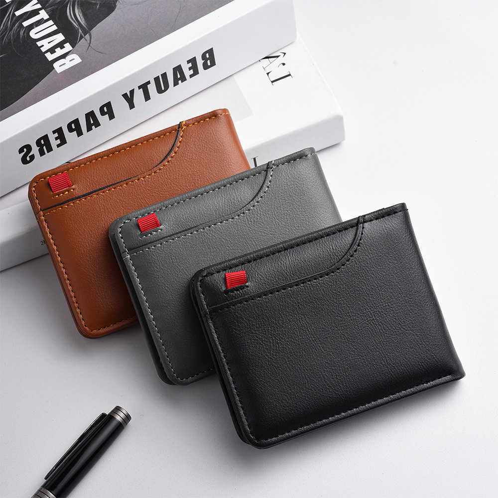 Mini Short Ultra-Thin Wallet for Men with ID Card Bank Card Slot And Photo Window Business Casual Wallet for Young MenT260917