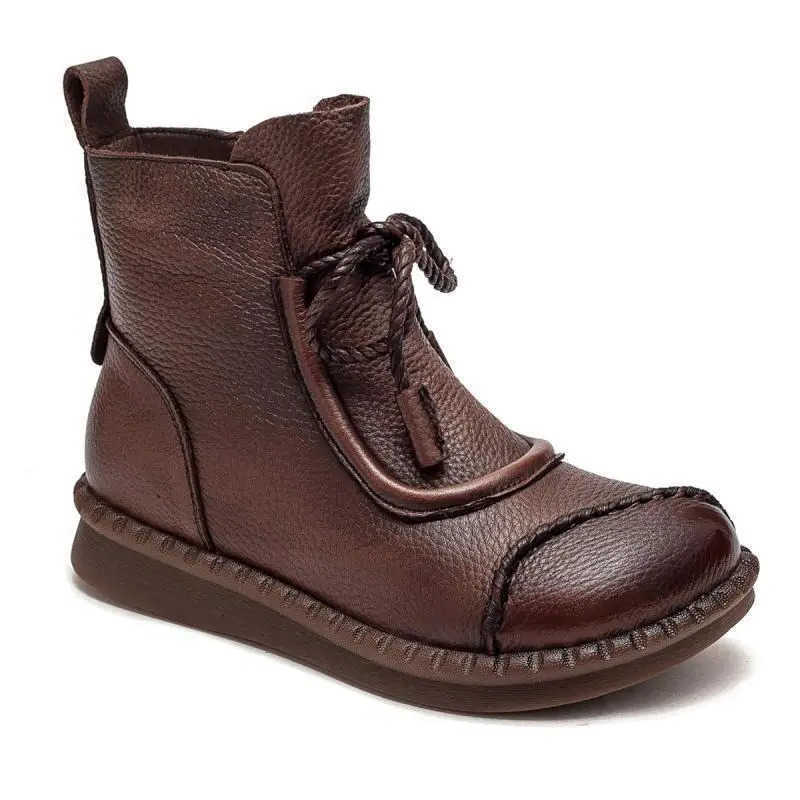 Cross-tied Shoes for Ladies Women Boot Daily Boots Hot Sale Cotton Shoes Round Toe Comfortable Flat Shoes Women Ankle Boots D260917