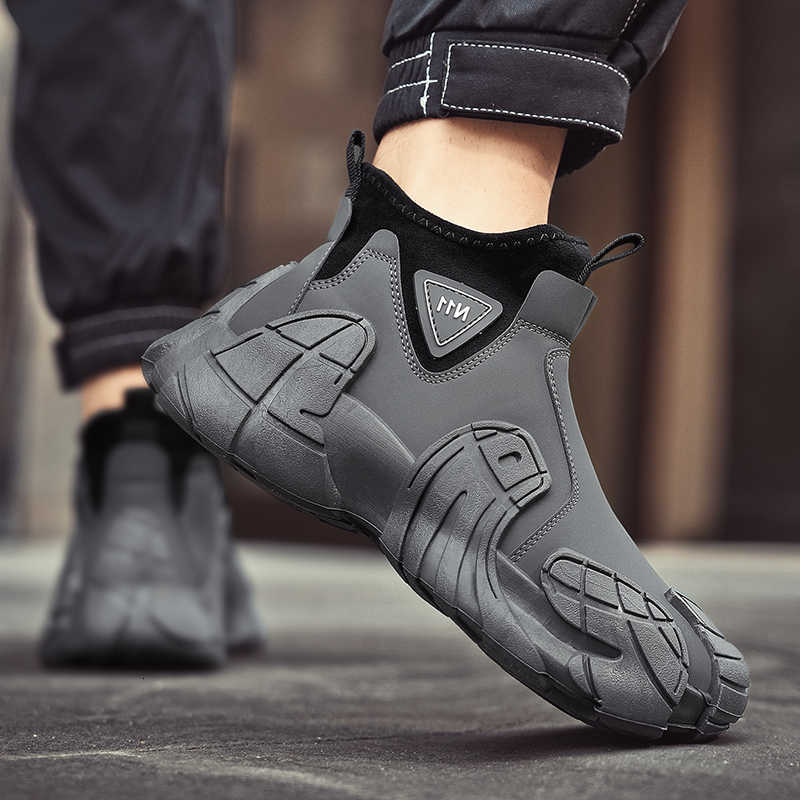 New fa1 high top shoes for autumn and winter niche design lightweight casual lazy shoes thick soled ankle boots short boots D260917