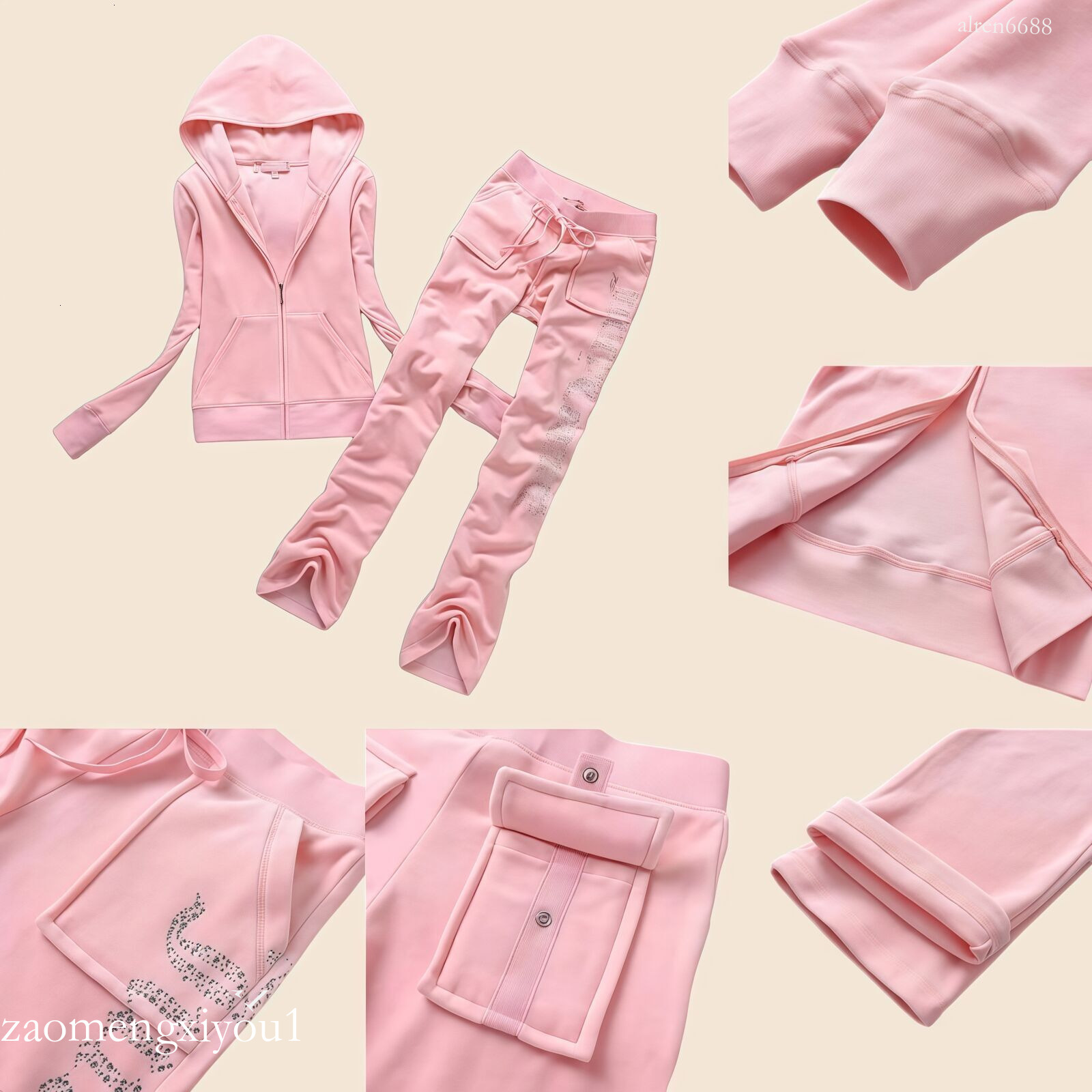 Two Piece Pants Juicy Culture Velour Spring Autumn Sportswear Fashion Suit XS 3XL Velvet Womens Tracksuit