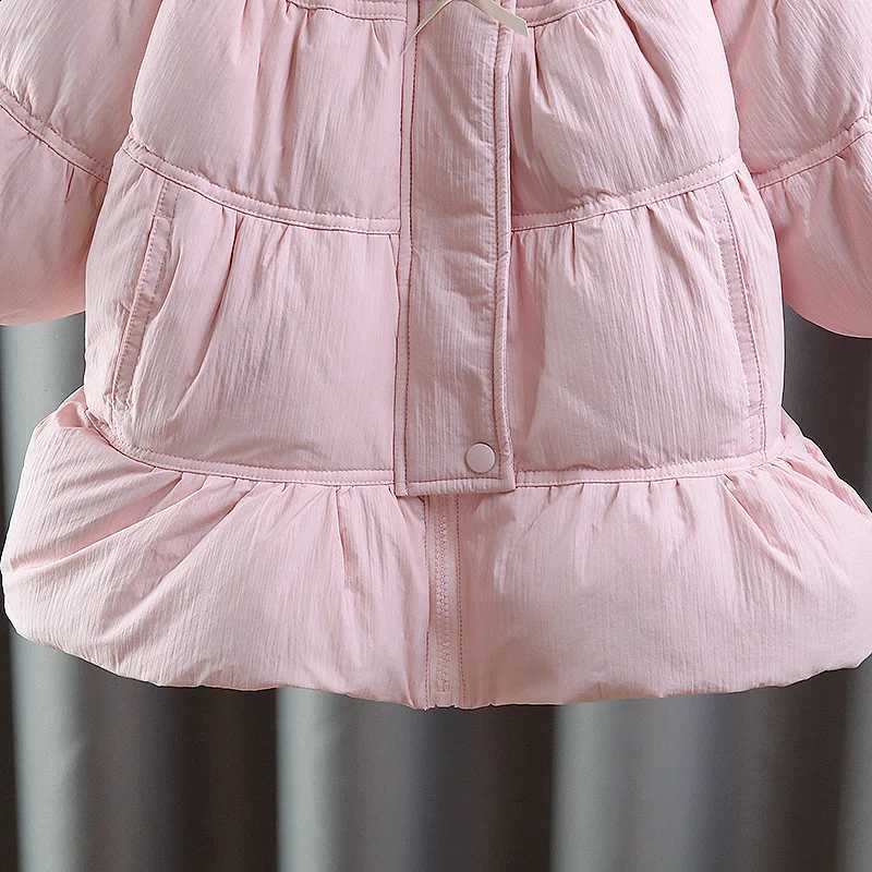 Coat Winter 2025 for Princess Girls Thickened Solid Color Cotton Jacket Fashionable Warm Hooded Outerwear for Toddlers J260917